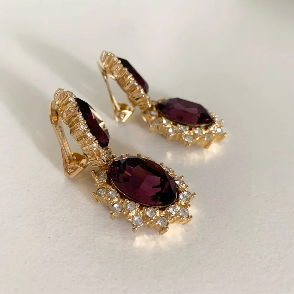 Vintage Christian Dior large crystal earrings - Picture 14 of 15